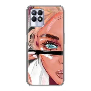 Силіконовый Чохол на Realme 8 Pro з картинкой Модных девушек (Дівчина та вії)