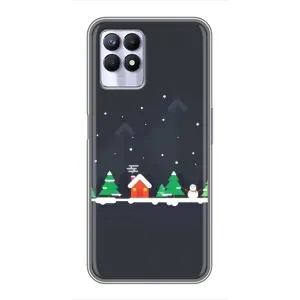 Силиконовый бампер на рождество для Realme 8 Pro (Город зимний)