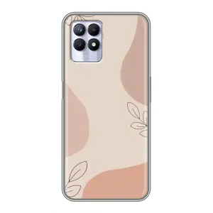Чехол цветочный дизайн для Realme 8 Pro (Коричневый фон)