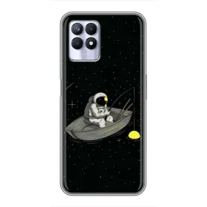 Силиконовый Чехол с принтом "Космонавты" на Realme 8 Pro (Космонавт на рыбалке)