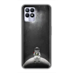 Силиконовый Чехол с принтом "Космонавты" на Realme 8 Pro (Космонавт романтик)