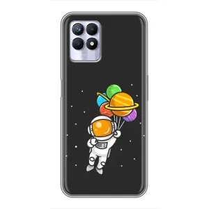 Силиконовый Чехол с принтом "Космонавты" на Realme 8 Pro (Космонавт с шариками)