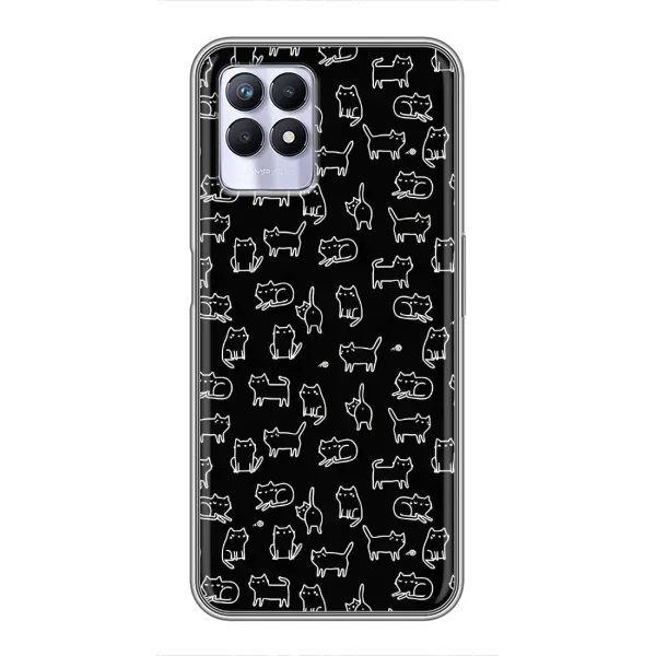 Чохол з малюнком «Котики на чорному» для Realme 8 Pro Чохол з малюнком «Котики на чорному» для Realme 8 Pro