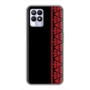 Силиконовый Чехол на Realme 8 Pro (Красная Вышиванка)