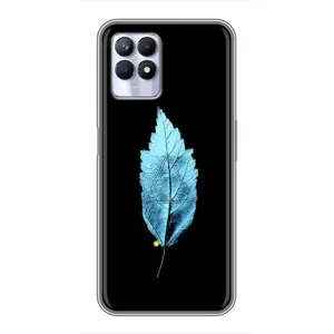 Чохол з картинками на чорному фоні для Realme 8 Pro (Листя)