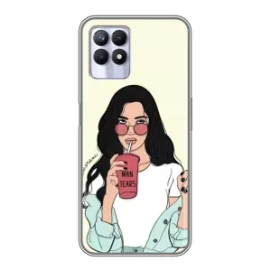 Силіконовый Чохол на Realme 8 Pro з картинкой Модных девушек (З напоєм)