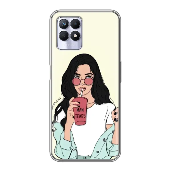 Чехол с рисунком «С напитком» для Realme 8 Pro