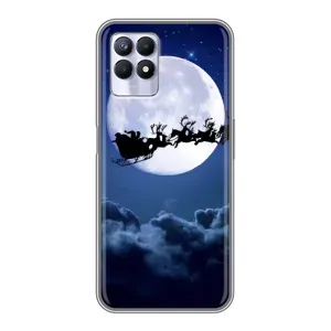 Чехол Санта Клаус для Realme 8 Pro (Санта - луна)