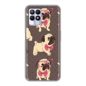 Чехол (ТПУ) Милые собачки для Realme 8 Pro (Собачки Мопсики)