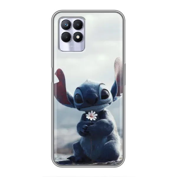 Чехол с рисунком «Стич с цветочком» для Realme 8 Pro Чехол с рисунком «Стич с цветочком» для Realme 8 Pro