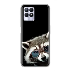 Силиконовый Чехол с Енотами на Realme 8 Pro (Стильный Енот)