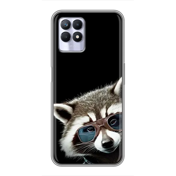 Чехол с рисунком «Стильный Енот» для Realme 8 Pro Чехол с рисунком «Стильный Енот» для Realme 8 Pro