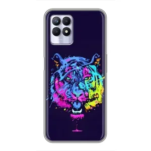 Силиконовый бампер с картинкой животных для Realme 8 Pro (Тигр-Арт)