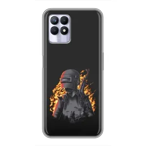 Чохол з картинкою "Герой Pubg" на Realme 8 Pro (В полум'ї)