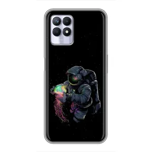 Силиконовый Чехол с принтом "Космонавты" на Realme 8 Pro (В руках земля)