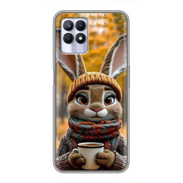 Чехол с рисунком «Зайчик с кофе» для Realme 8 Pro