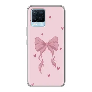 Чехол банты для Realme 8 (Бант на розовом)