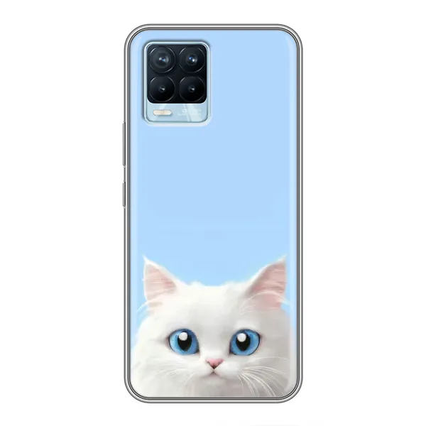Чехол с рисунком «Белый кот» для Realme 8 Чехол с рисунком «Белый кот» для Realme 8