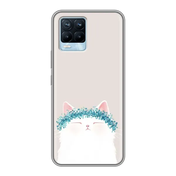 Чехол с рисунком «Белый котик» для Realme 8 Чехол с рисунком «Белый котик» для Realme 8