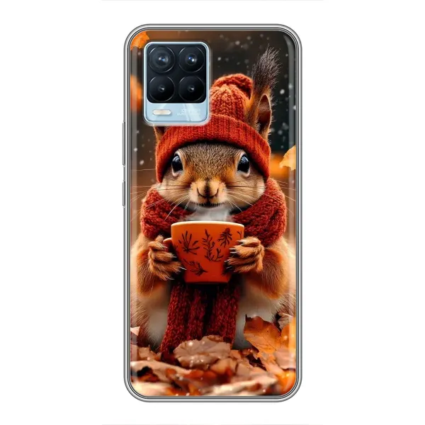 Чехол с рисунком «Белка с кофе» для Realme 8 Чехол с рисунком «Белка с кофе» для Realme 8