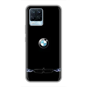 Силіконовий бампер з картинкою машини на Realme 8 (Чорний BMW)