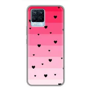 Чехлы с тематикой "Маленькие Сердечки" на Realme 8 (Чорные сердечки)