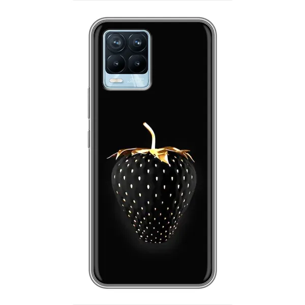 Чехол с рисунком «Чёрная клубника» для Realme 8