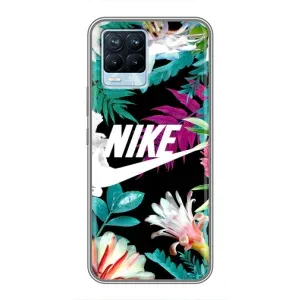 Силіконовый Чохол на Realme 8 з картинкою НАЙК (Квітковий Nike)
