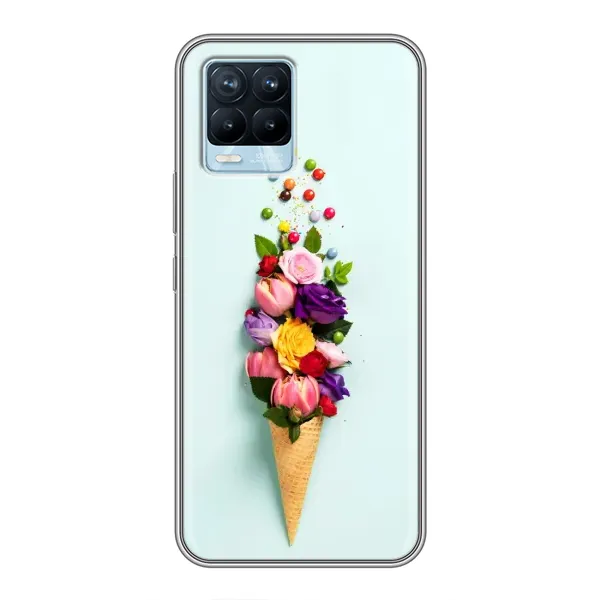 Чехол с рисунком «Цветок-мороженное» для Realme 8 Чехол с рисунком «Цветок-мороженное» для Realme 8