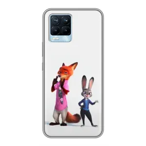 Силиконовый чехол с принтом Зоотрополіс для Realme 8 (Джуди и Ник)