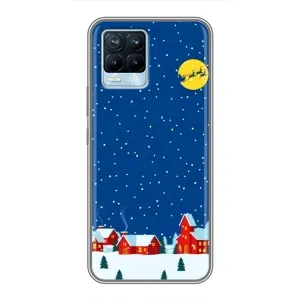 Силиконовый бампер на рождество для Realme 8 (Город в снегу)