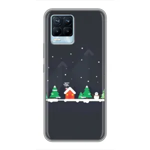 Силиконовый бампер на рождество для Realme 8 (Город зимний)