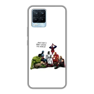 Чехлы для Realme 8 (Для Христиан) (Иисус супергерой)