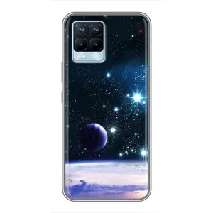 Чехол (ТПУ) с планетами на Realme 8 (Космический вид)
