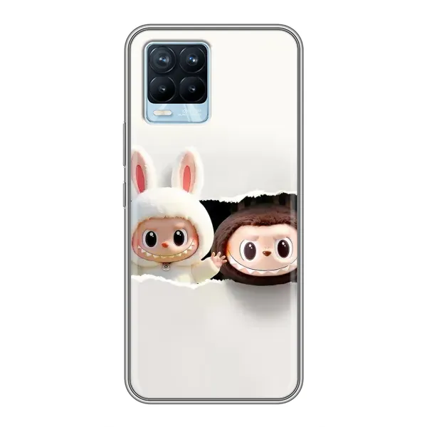 Чехол с рисунком «Фигурки Labubu» для Realme 8 Чехол с рисунком «Фигурки Labubu» для Realme 8