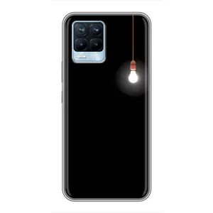 Чохол з картинками на чорному фоні для Realme 8 (Лампочка)