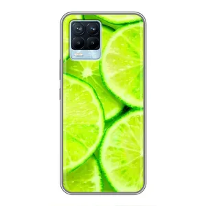 Чехол с изображением  вкусной еды для Realme 8 (Лайм)