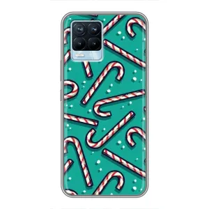 Силиконовый бампер на рождество для Realme 8 (Леденцы)