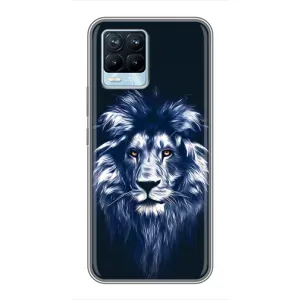 Чохол з картинкою на Realme 8 (Лев – синій)
