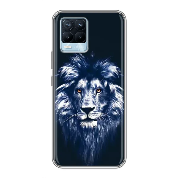 Чехол с рисунком «Лев - синий» для Realme 8 Чехол с рисунком «Лев - синий» для Realme 8