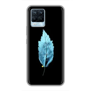 Чехол с картинками на черном фоне для Realme 8 (Листочек)