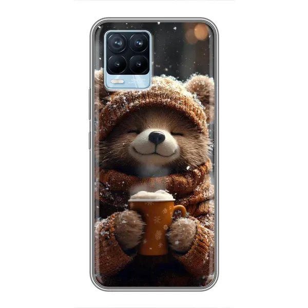 Чехол с рисунком «Медвежонок с кофе» для Realme 8 Чехол с рисунком «Медвежонок с кофе» для Realme 8