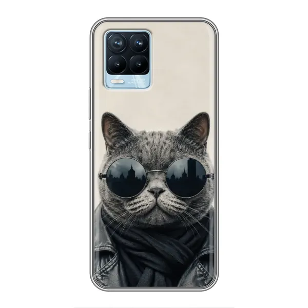 Чехол с рисунком «Модный кот» для Realme 8 Чехол с рисунком «Модный кот» для Realme 8