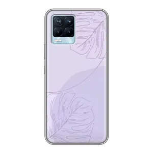 Чехол цветочный дизайн для Realme 8 (Монстера фиолетовая)