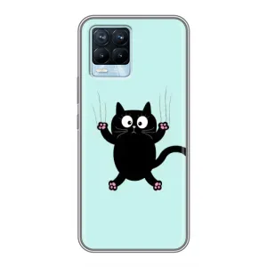 Силіконовий чохол з котиком для Realme 8 (Падаючий кіт)