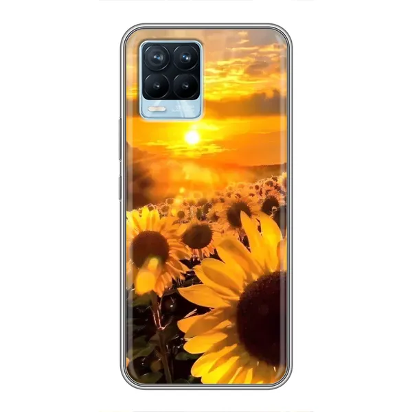Чехол с рисунком «поле подсолнухов» для Realme 8