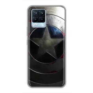 Чехол с Щитом Капитана Америки на Realme 8 (Ретро Щит Капитана)