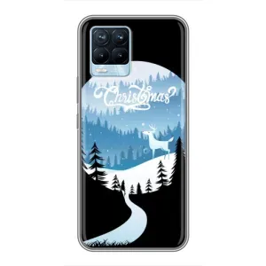 Силиконовый бампер на рождество для Realme 8 (Рождественский Олень)