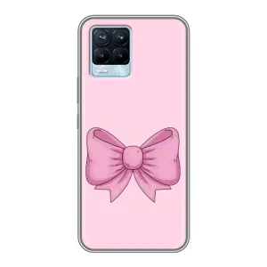 Чехол банты для Realme 8 (Розовый бантик)
