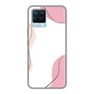 Чехол цветочный дизайн для Realme 8 (Розовый фон)